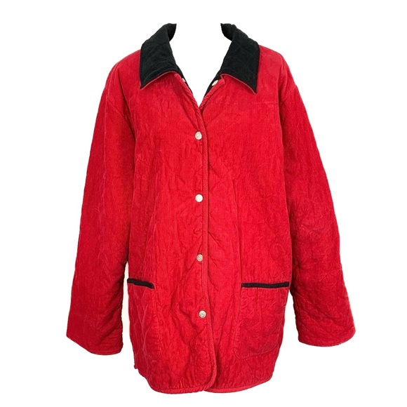 Denim&Co Jackets & Blazers - Denim & Co Women Plus Size 2X Chore Barn Coat Reversible Corduroy Velvet Quilted